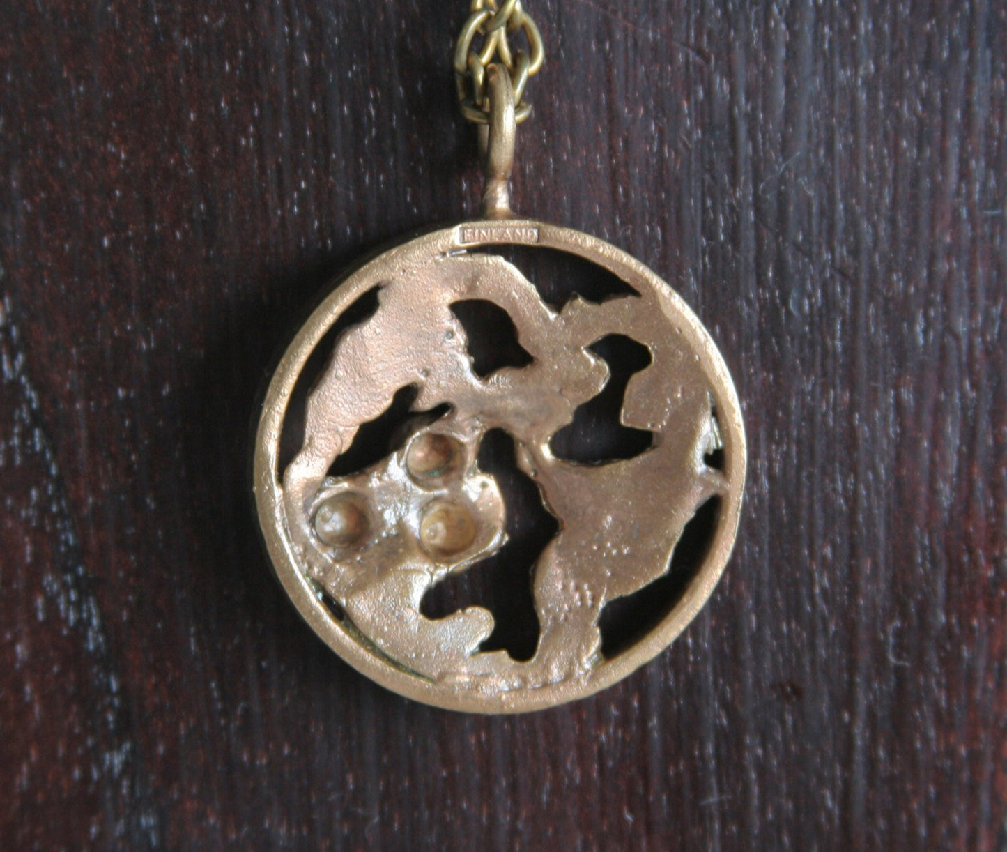 PENTTI SARPANEVA Modernist Brutalist Bronze Necklace Pendant Mollaris.com 