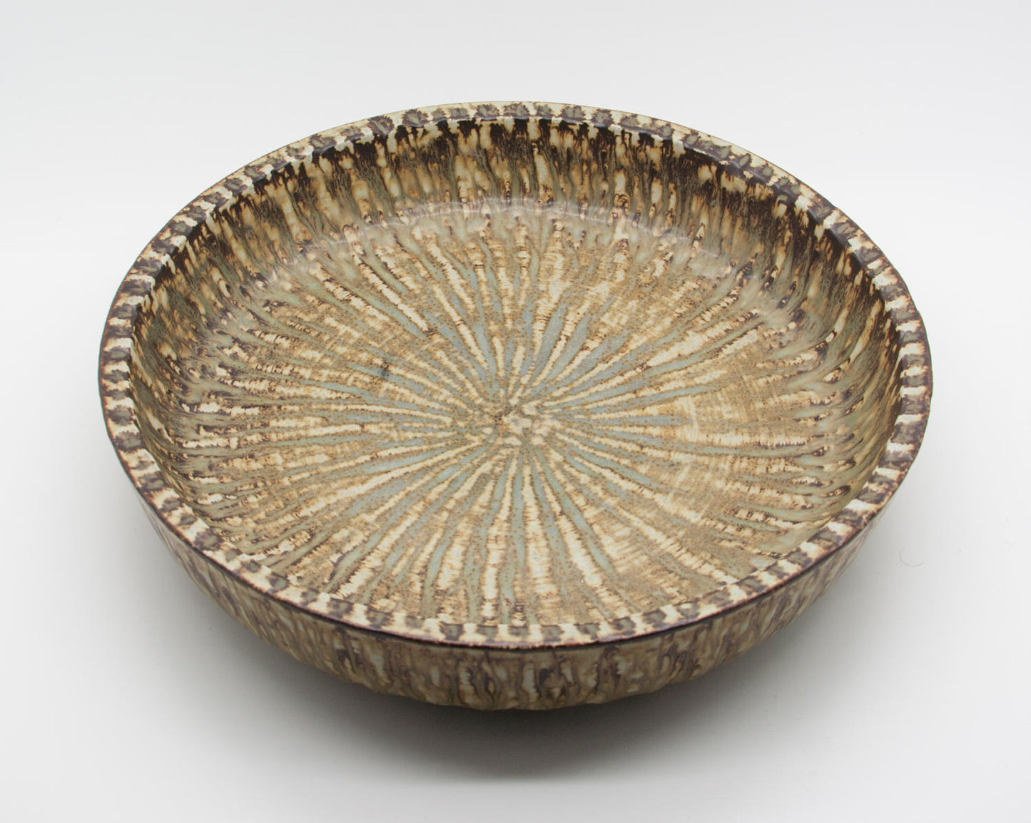 Rörstrand GUNNAR NYLUND Large Rubus Brownish Harefur Stoneware Bowl Mollaris.com
