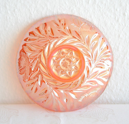 RIIHIMÄKI Carnival Glass Marigold GRAND THISTLE Small Chop Plate Mollaris.com