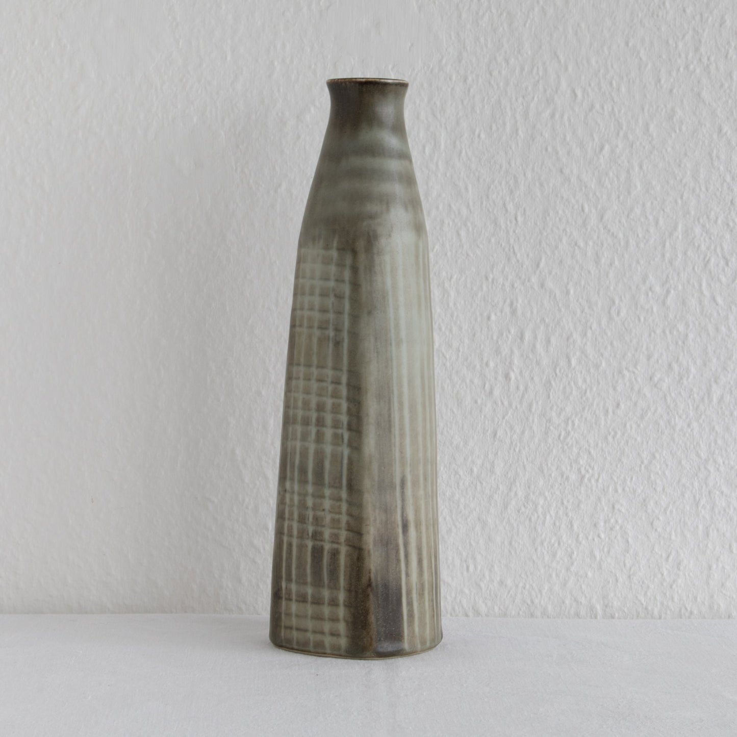 Rörstrand Atelje CARL HARRY STÅLHANE Large Beige Brown Glazed Stoneware Vase Mollaris.com