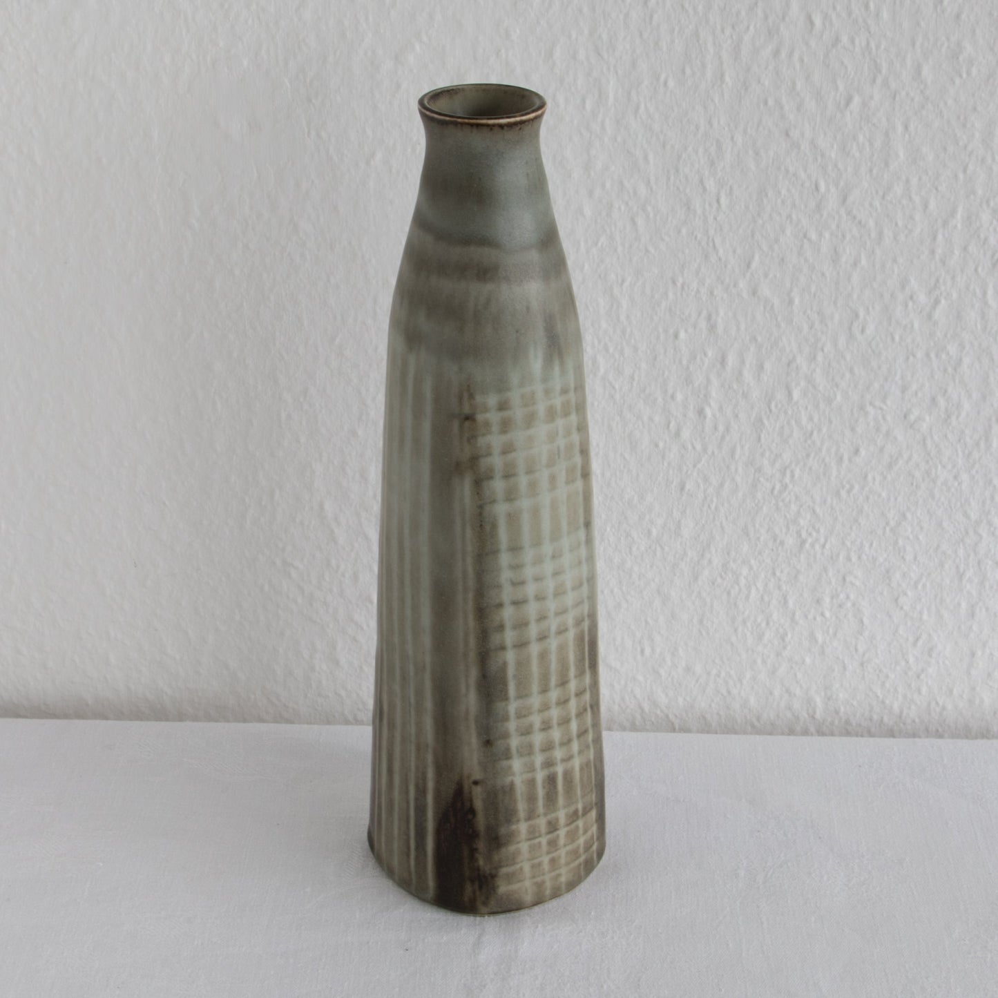 Rörstrand Atelje CARL HARRY STÅLHANE Large Beige Brown Glazed Stoneware Vase Mollaris.com