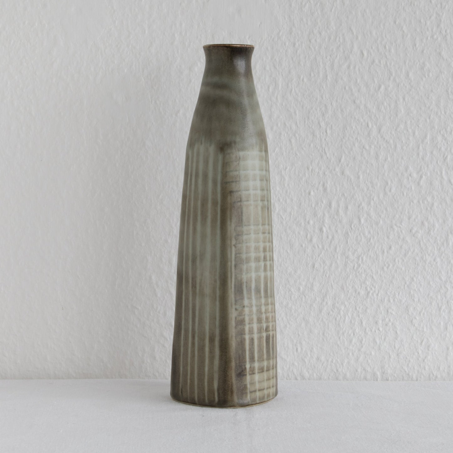 Rörstrand Atelje CARL HARRY STÅLHANE Large Beige Brown Glazed Stoneware Vase Mollaris.com