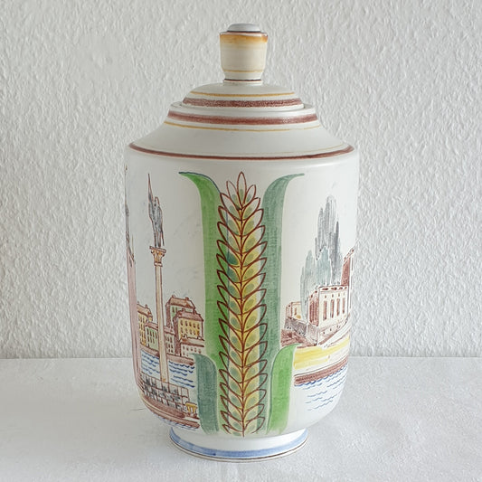 Rörstrand OSKAR DAHL Unique Large Decorated Stoneware Urn / Vase Mollaris.com