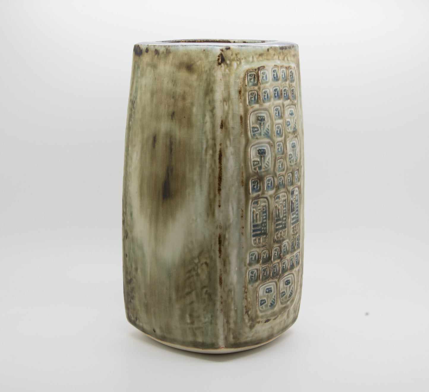 Royal Copenhagen JØRGEN MOGENSEN Large Square Sung Glazed Stoneware Vase Mollaris.com