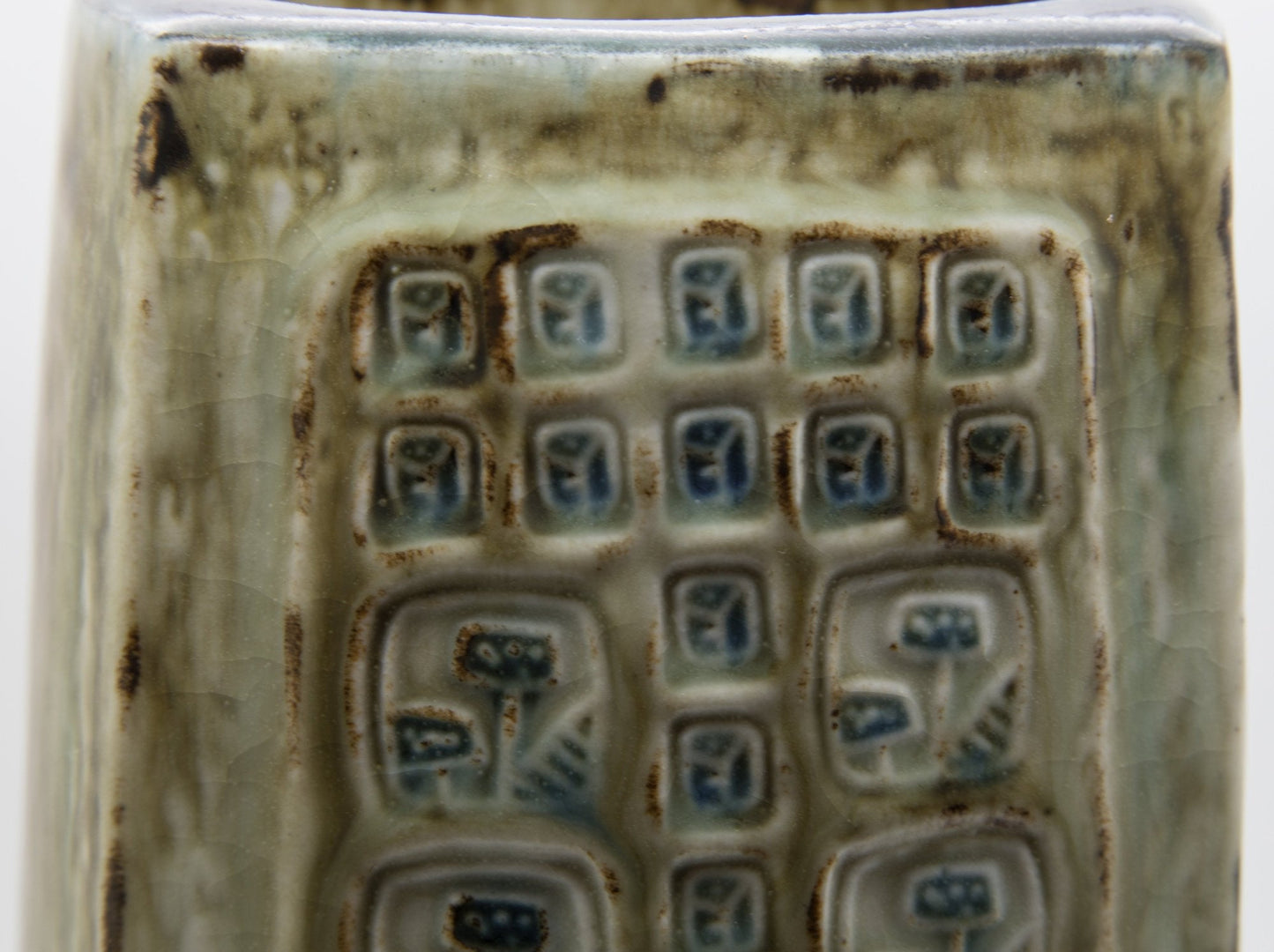 Royal Copenhagen JØRGEN MOGENSEN Large Square Sung Glazed Stoneware Vase Mollaris.com