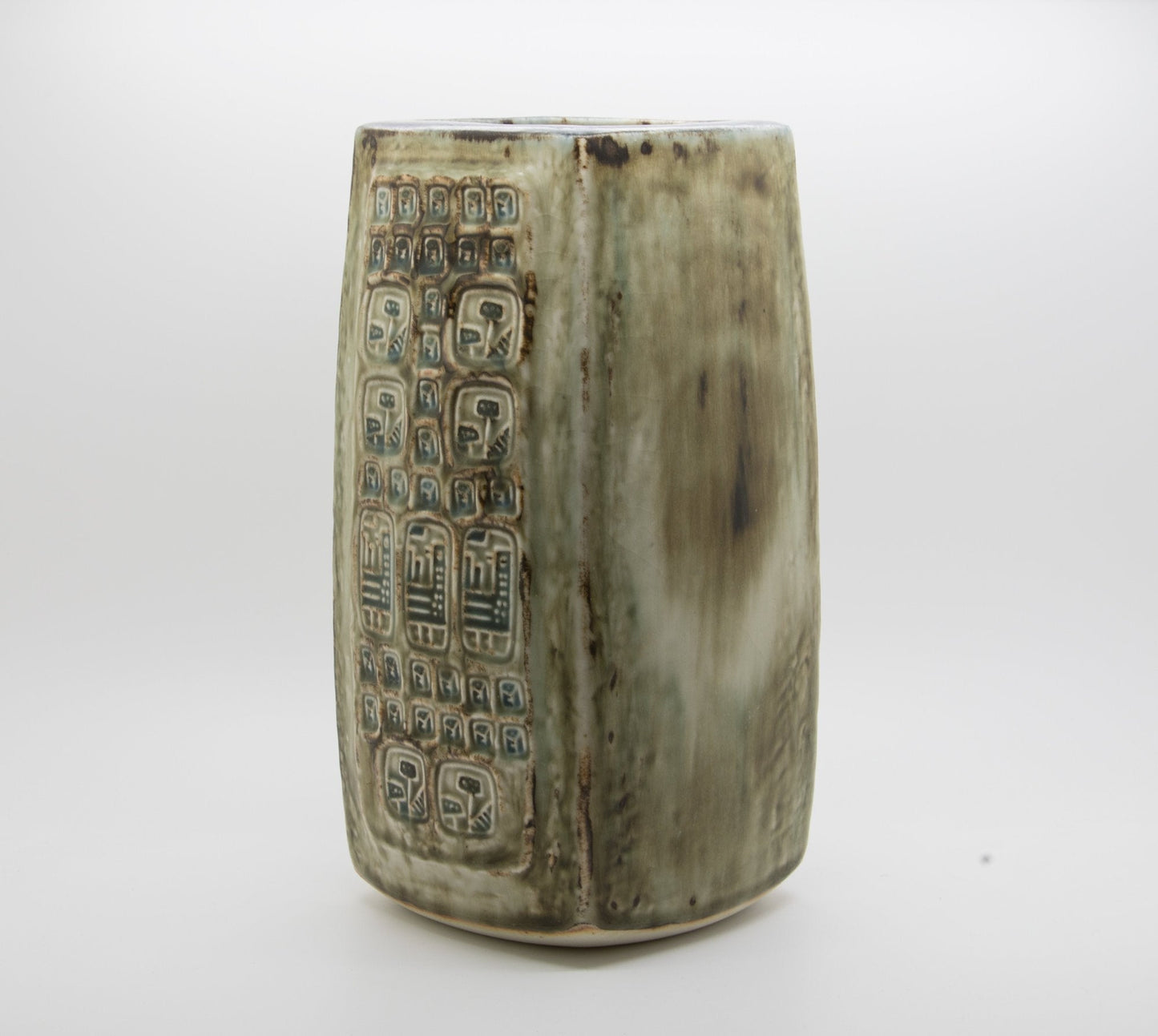 Royal Copenhagen JØRGEN MOGENSEN Large Square Sung Glazed Stoneware Vase Mollaris.com