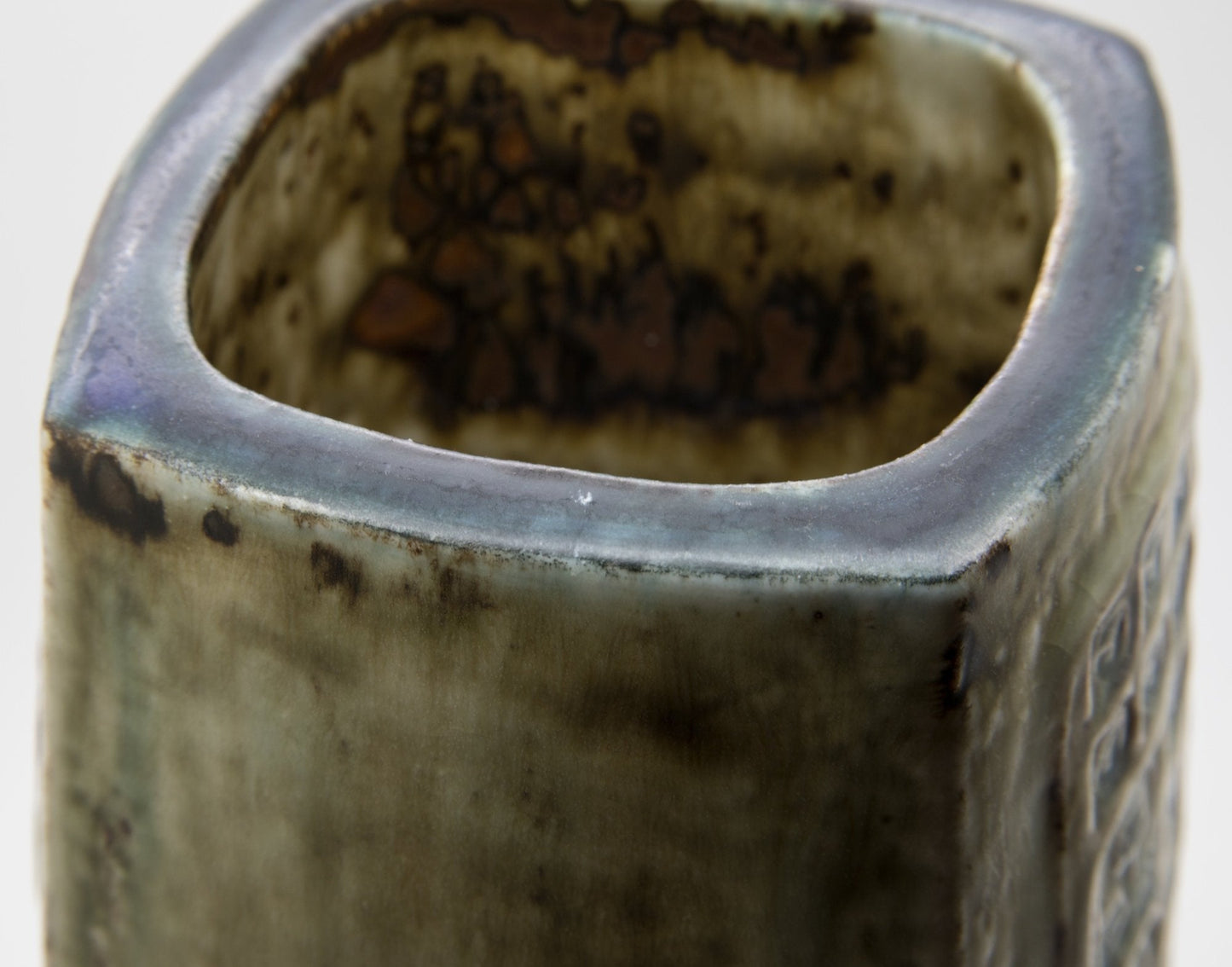 Royal Copenhagen JØRGEN MOGENSEN Large Square Sung Glazed Stoneware Vase Mollaris.com