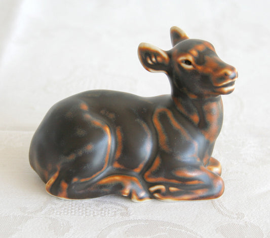 Royal Copenhagen KNUD KYHN Sung Glazed FAWN Stoneware Figurine # 20183 Mollaris.com