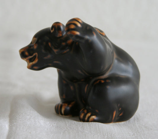 Royal Copenhagen KNUD KYHN Sung Glazed Stoneware Bear Cub Figurine # 21433 Mollaris.com