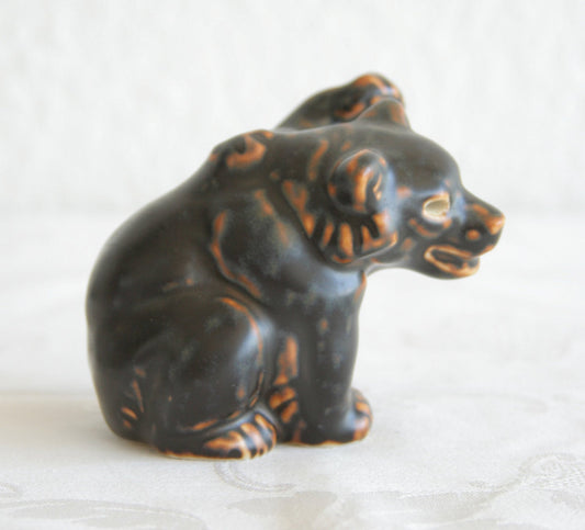 Royal Copenhagen KNUD KYHN Sung Glazed Stoneware Bear Cub Figurine # 21433 Mollaris.com
