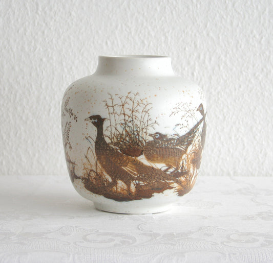 Royal Copenhagen NILS THORSSON Diana Pheasant Porcelain Vase Mollaris.com
