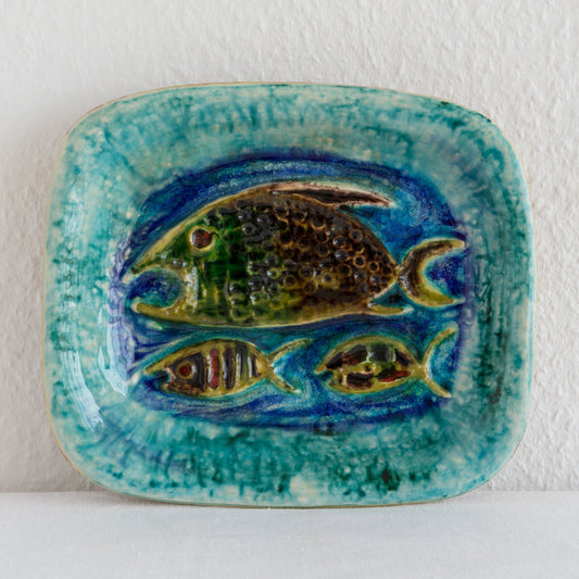 SCHRAMBERG SMF Colorful Fused Glass Stoneware Fish Tray / Bowl Mollaris.com
