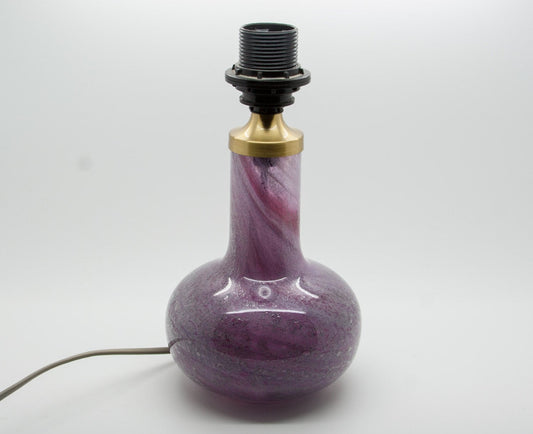 SIDSE WERNER Holmegaard TROLDGLAS Amethyst Marbled Crystal Glass Table Lamp Mollaris.com