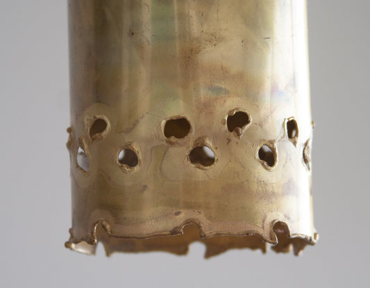 SVEN AAGE HOLM SØRENSEN Modernist BRUTALIST Gilded Brass Pendant Light Mollaris.com