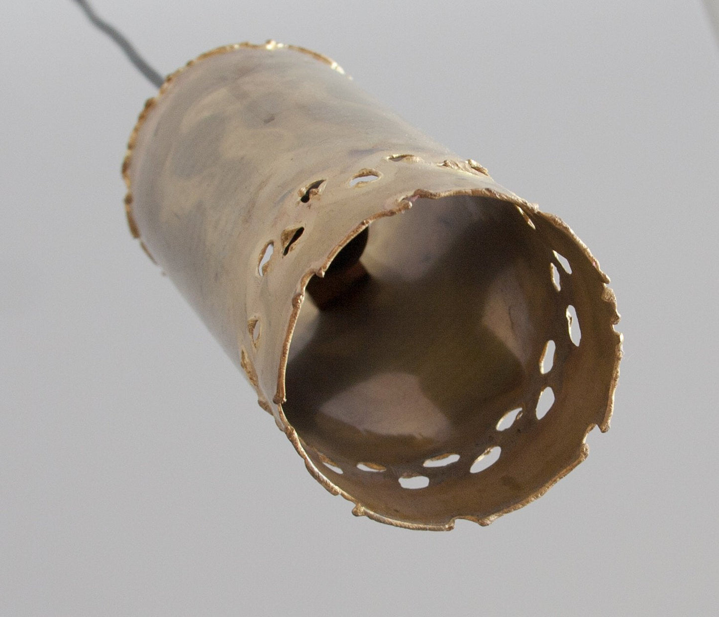 SVEN AAGE HOLM SØRENSEN Modernist BRUTALIST Gilded Brass Pendant Light Mollaris.com