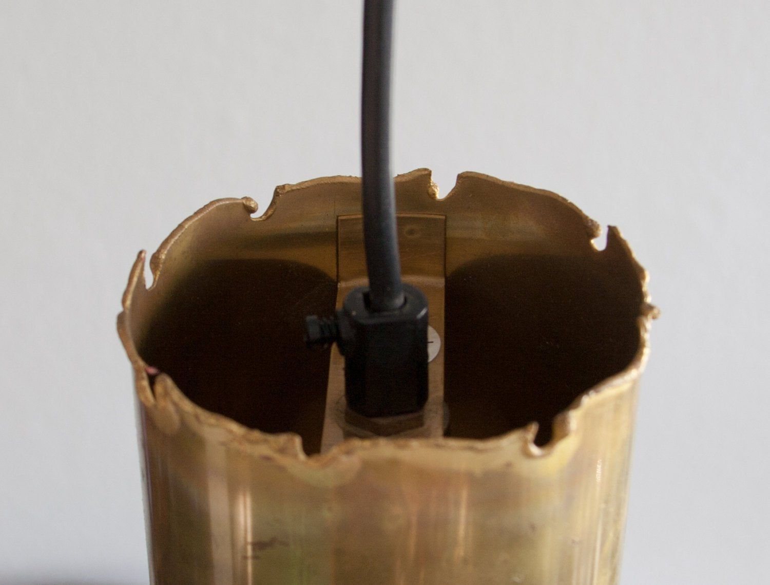 SVEN AAGE HOLM SØRENSEN Modernist BRUTALIST Gilded Brass Pendant Light Mollaris.com