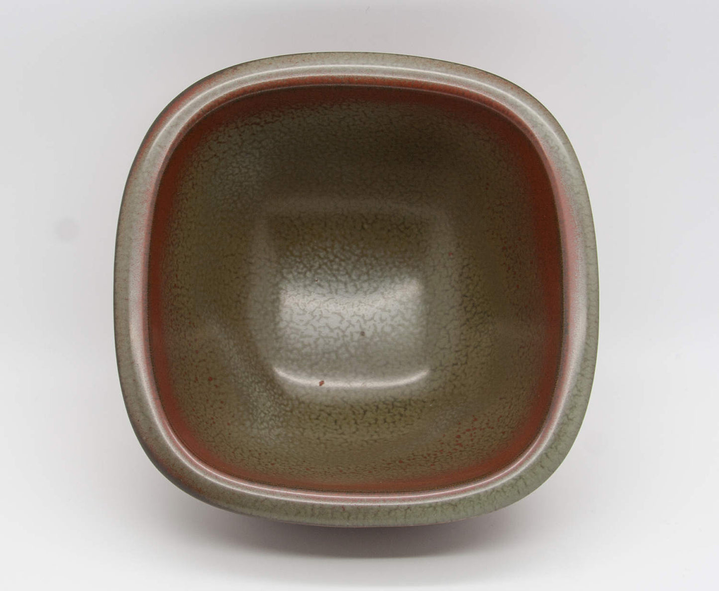 VALDEMAR PETERSEN Bing & Grøndahl Squarish Green and Red Glazed Stoneware Bowl Mollaris.com