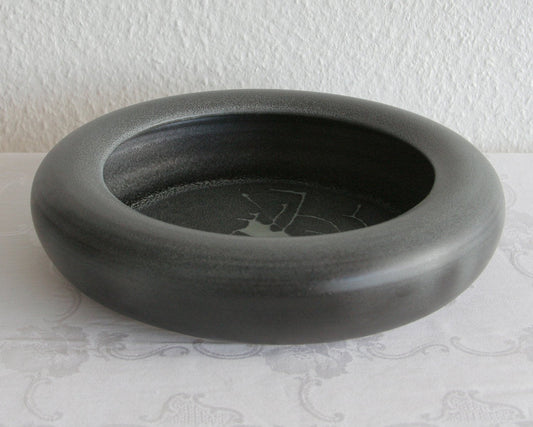 WÜRTZ Ceramics Contemporary Large Dark Grey Glazed Stoneware Bowl Mollaris.com