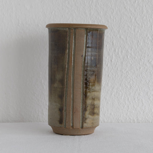 WÜRTZ Ceramics Large Brown Glazed Stoneware Vase Mollaris.com