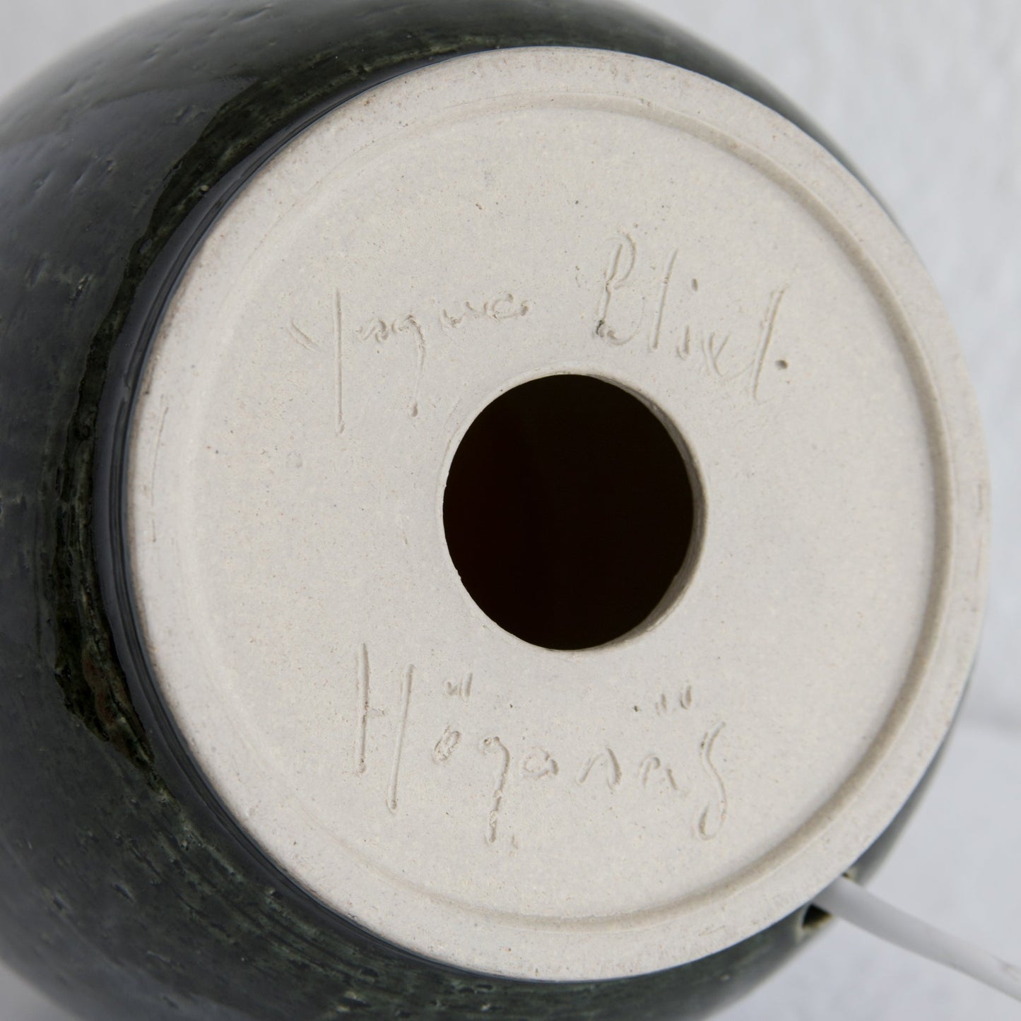 YNGVE BLIXT Höganäs Dark Green Glazed Stoneware Table Lamp Mollaris.com