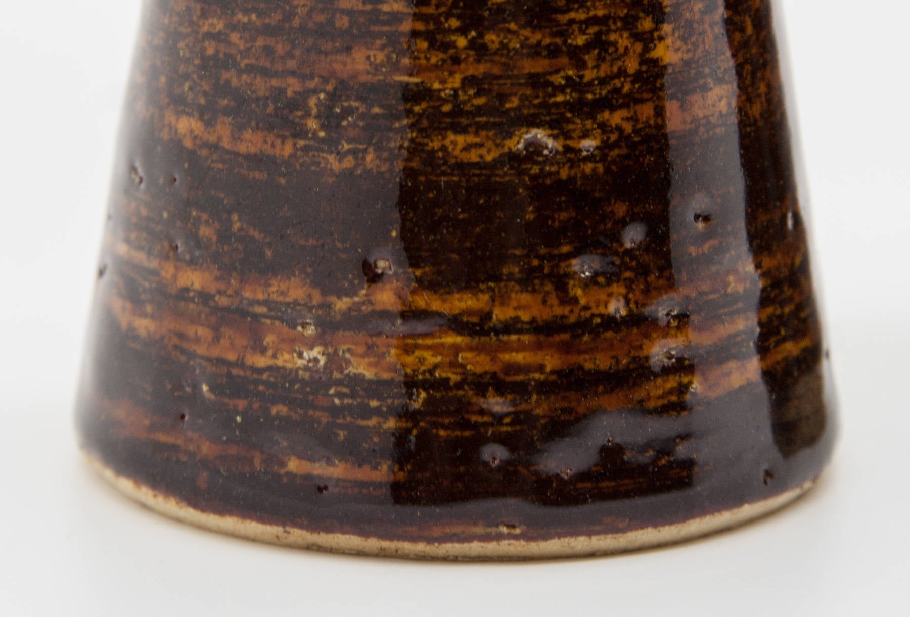 2 x JOHANNES ANDERSEN Brown Glazed Ceramic Candle Holders Mollaris.com 