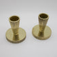 2 x Modernist TINOS Fluted Solid Bronze Candle Holders Mollaris.com 