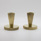 2 x Modernist TINOS Fluted Solid Bronze Candle Holders Mollaris.com 