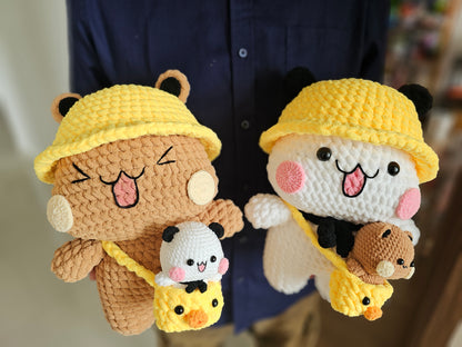 Combo-deal! Bubu & Dudu (10cm & 30cm) crochet patterns by Min's Crafts