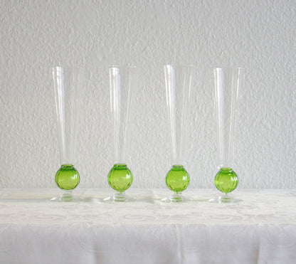 4 x PETER SVARRER Studio Art Glass Champagne Flutes Mollaris.com 