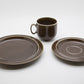 5 x SCHERZER Brown Stoneware Coffee Cup + Saucer + Dessert Plate Sets Mollaris.com 