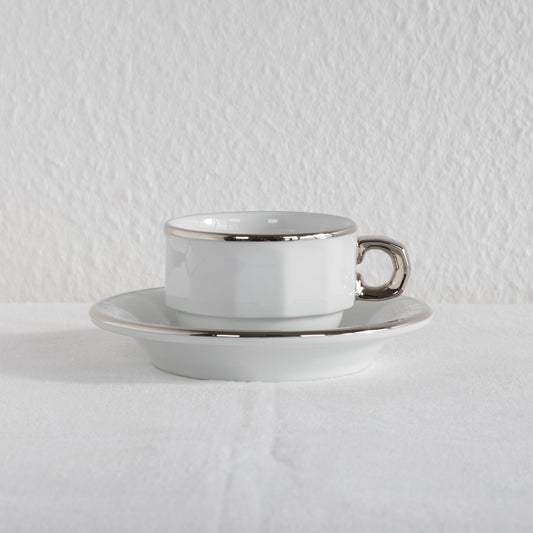 6 x Pillivuyt Bistro Tableware Porcelain Coffee Cup + Saucer Mollaris.com 