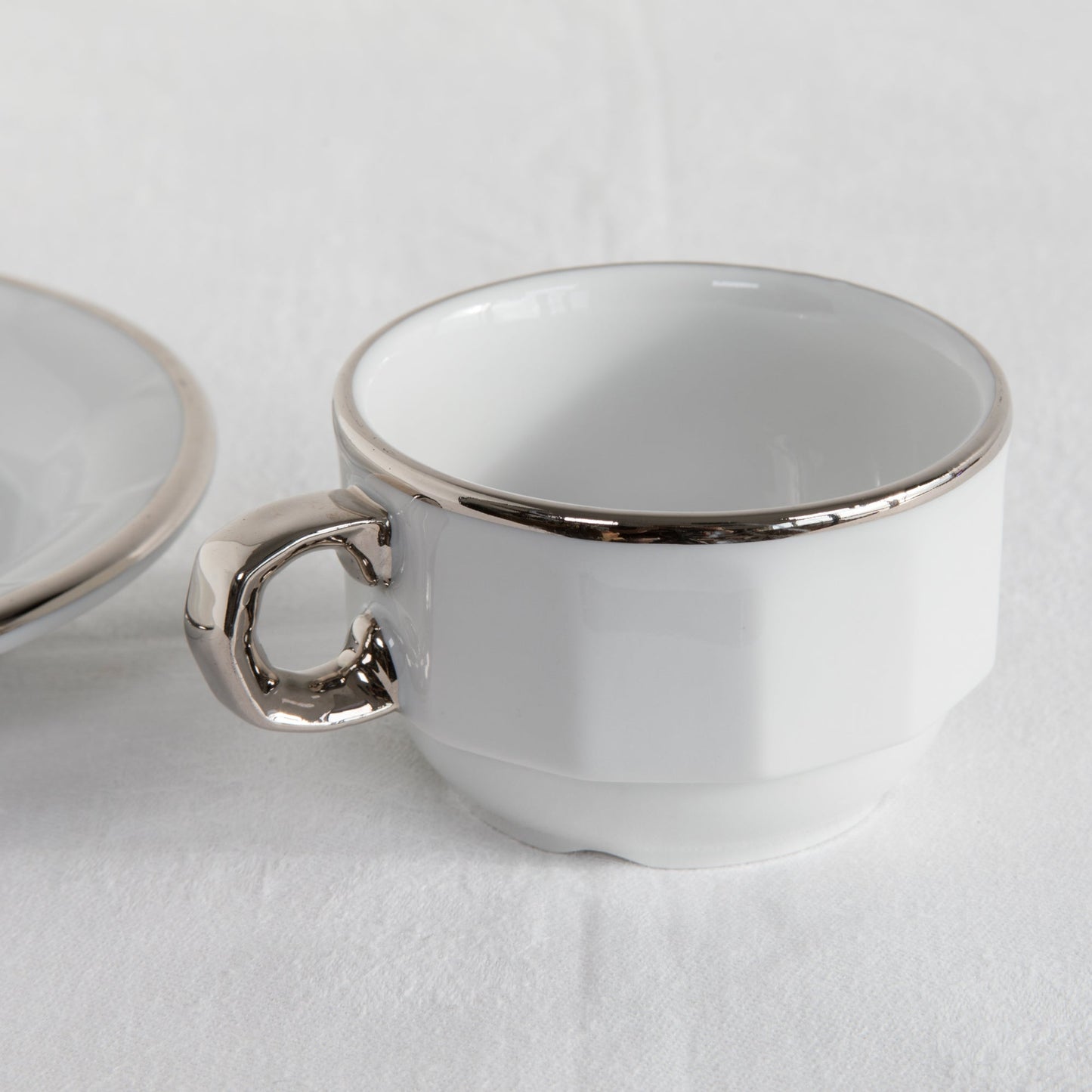 6 x Pillivuyt Bistro Tableware Porcelain Coffee Cup + Saucer Mollaris.com 