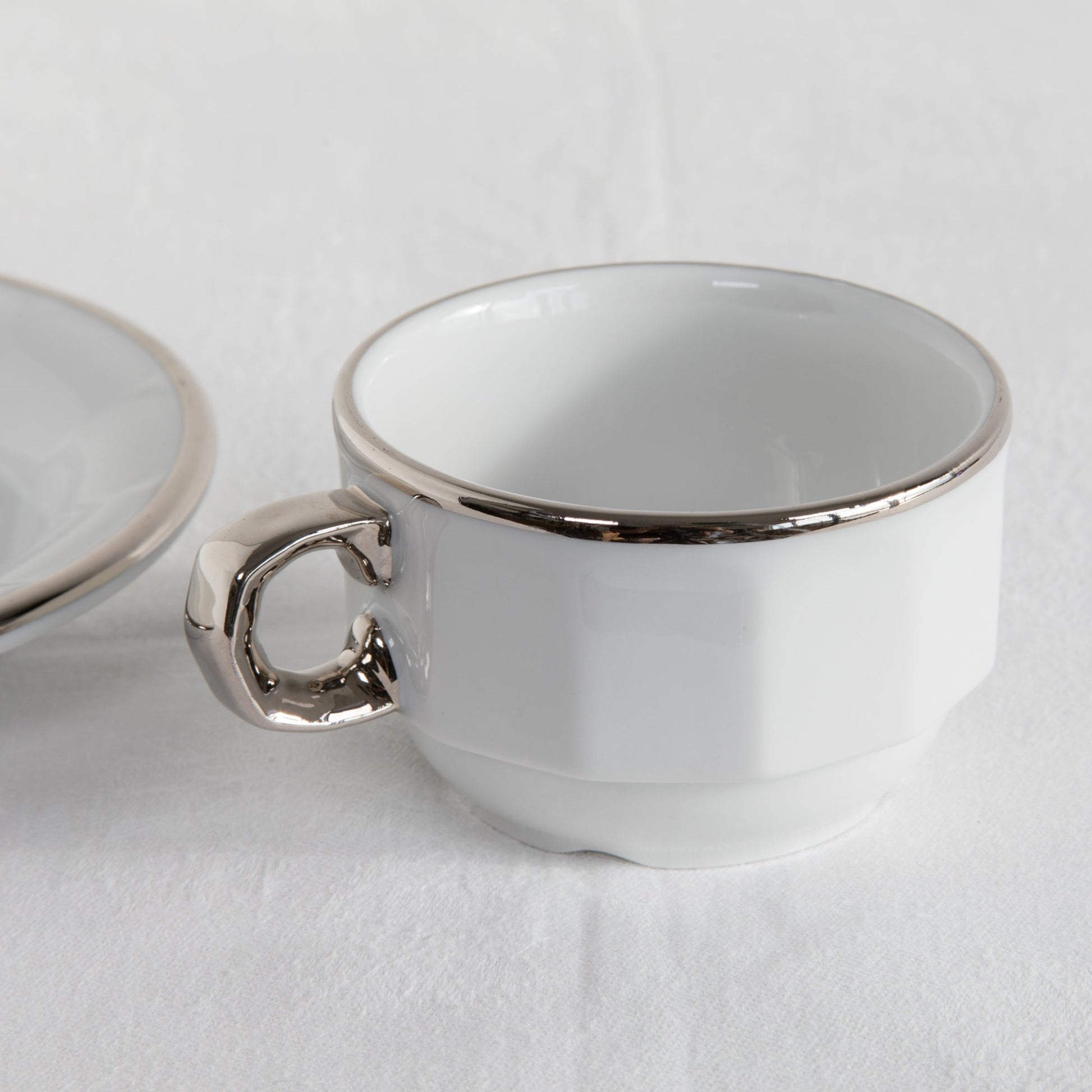 6 x Pillivuyt Bistro Tableware Porcelain Coffee Cup + Saucer Mollaris.com 