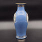A Mirrored Pair of Chinese Famille Rose Lavender Blue-Ground 'Medallion' Vases, Republic Period Mollaris.com 