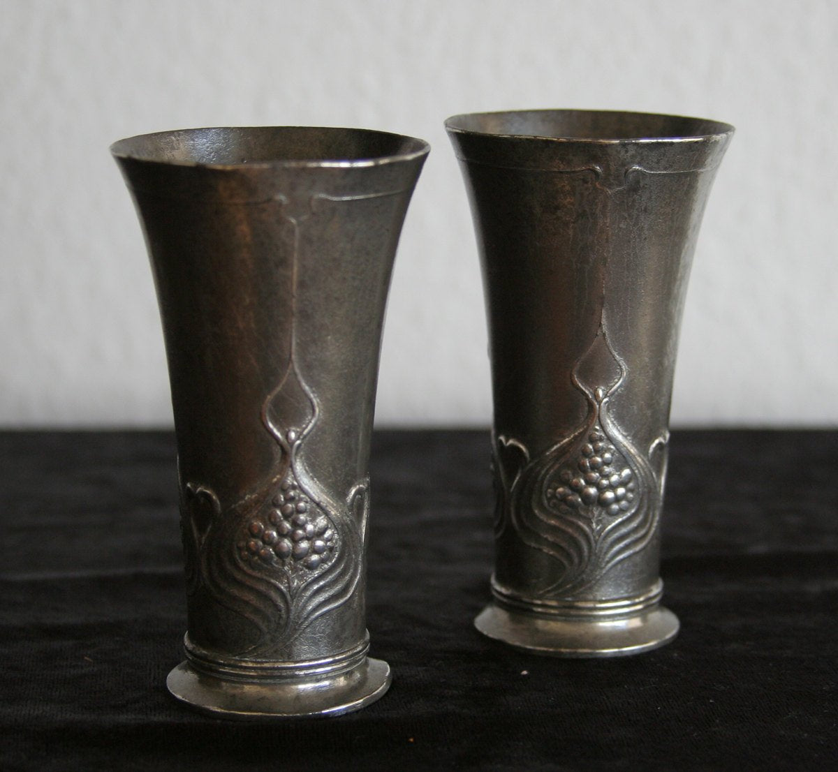 A pair of J.R.J.L. Reinemann Lichtinger 331A Pewter Vases Mollaris.com 