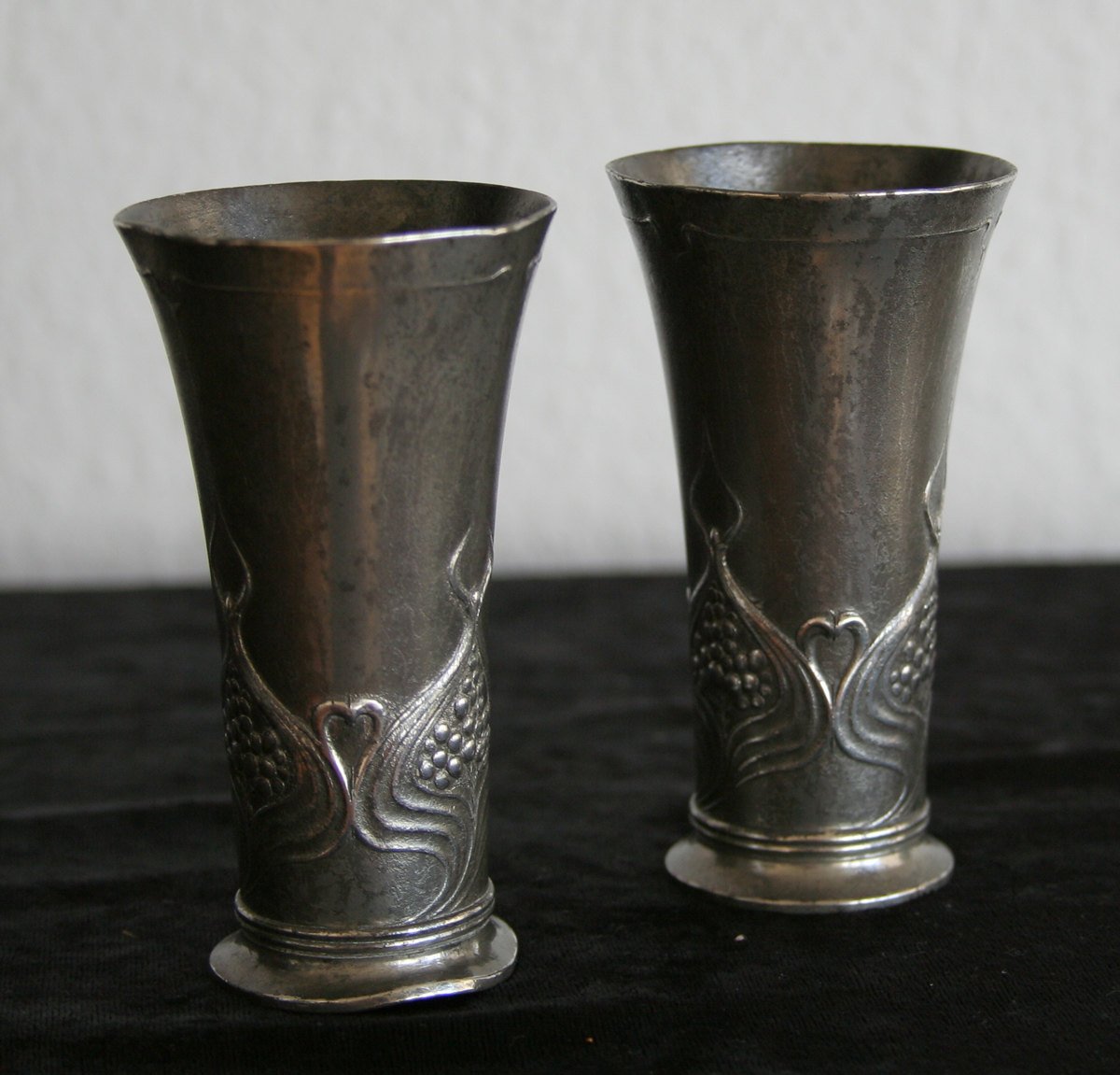 A pair of J.R.J.L. Reinemann Lichtinger 331A Pewter Vases Mollaris.com 