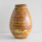AKSEL SIGVALD NIELSEN Knabstrup Geometric Patterned Yellow Orange Glazed Ceramic Floor Vase Mollaris.com 