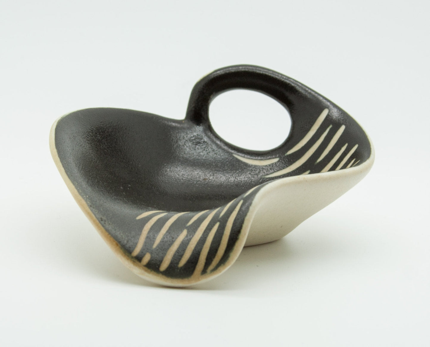 AKSEL SIGVALD NIELSEN White & Black Abstract Decorated Ceramic Tray Mollaris.com 