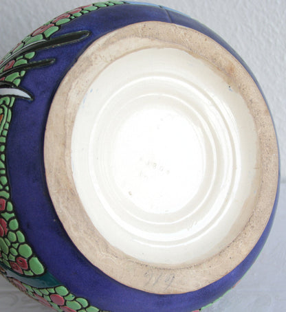AMPHORA Campina Parrot & Flowers Ceramic Floor Vase Mollaris.com 