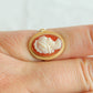 ANTIQUE Carved Shell Cameo 14K Solid Gold (585) Ring Mollaris.com 