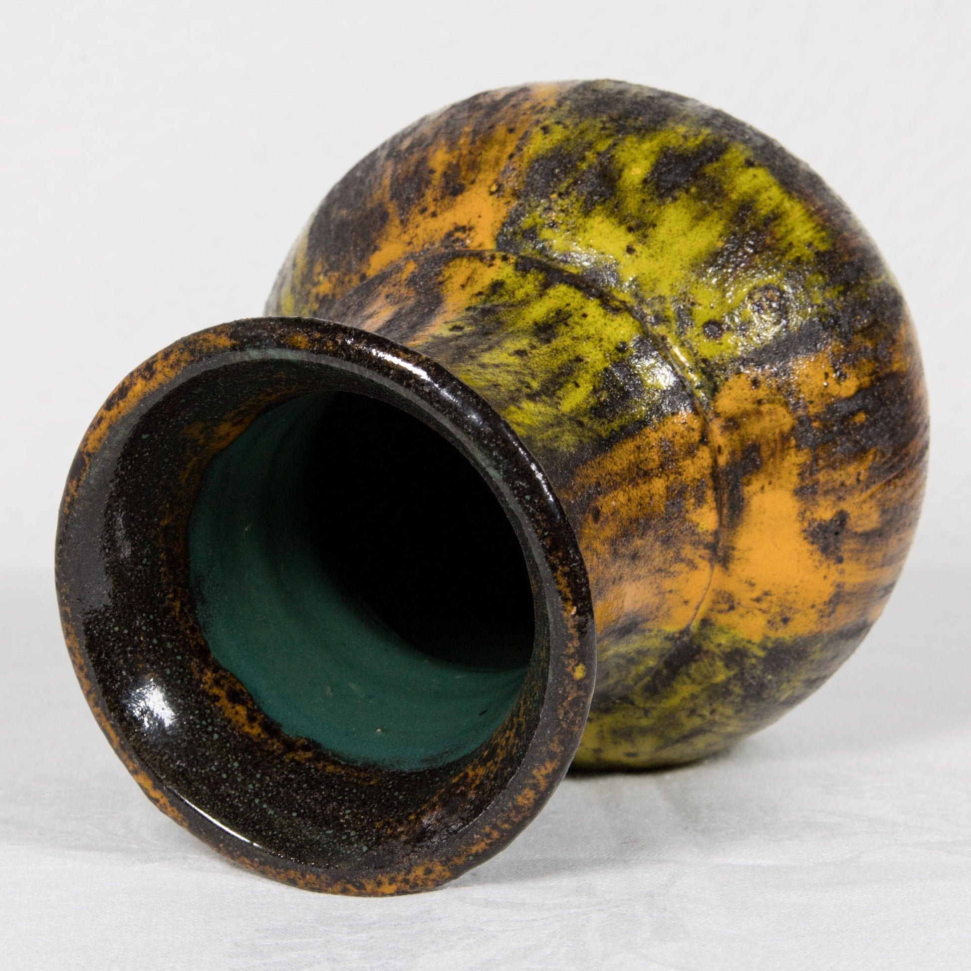 ARN for Raymor Ash Gray Yellow Orange Ceramic Vase Mollaris.com 