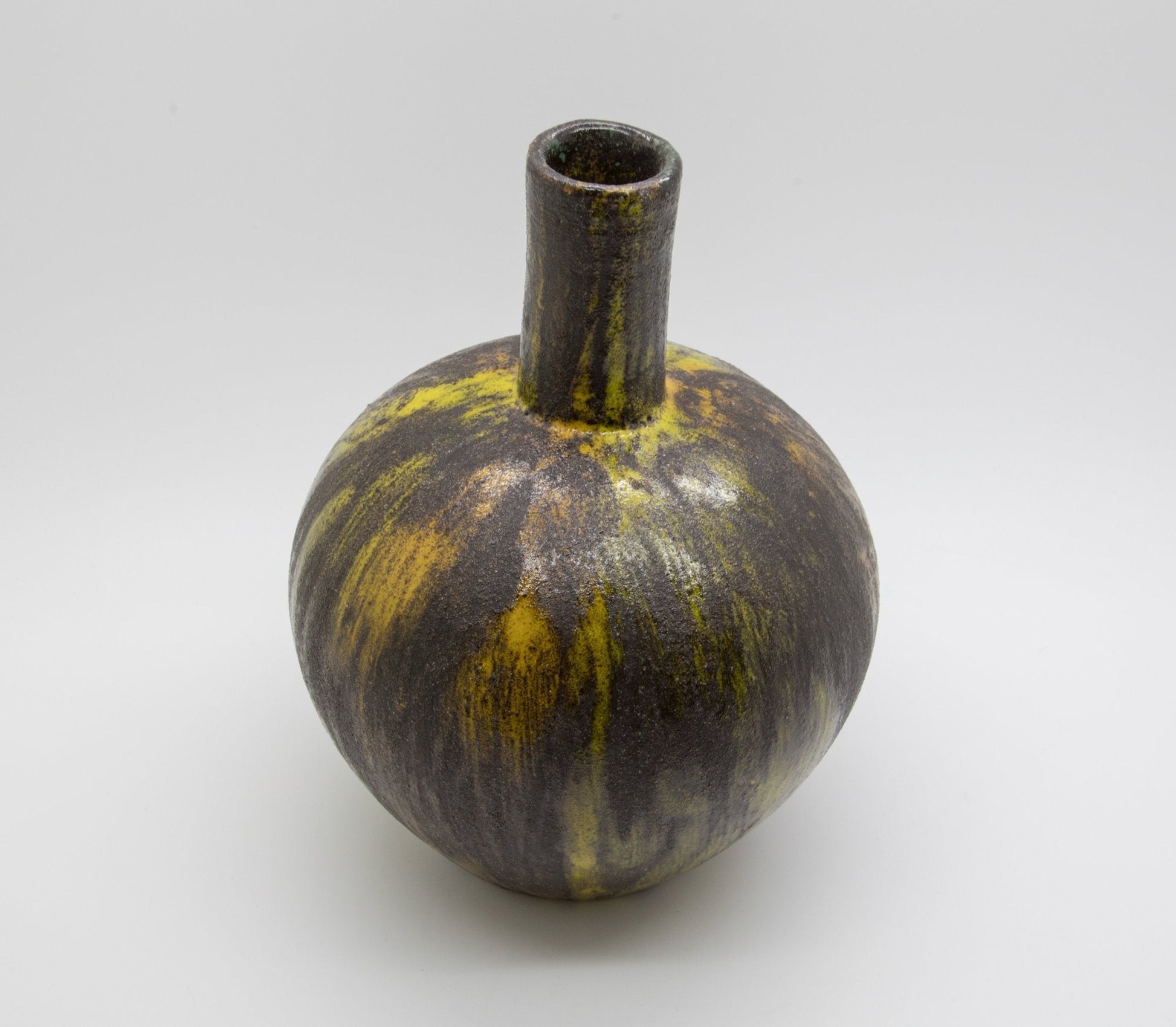 ARN for Raymor Ash Gray Yellow Orange Ceramic Vase Mollaris.com 