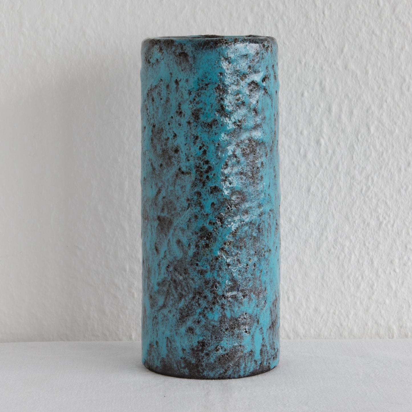 ARN for Raymor Turquoise Black Glazed Cylindrical Ceramic Vase Mollaris.com 