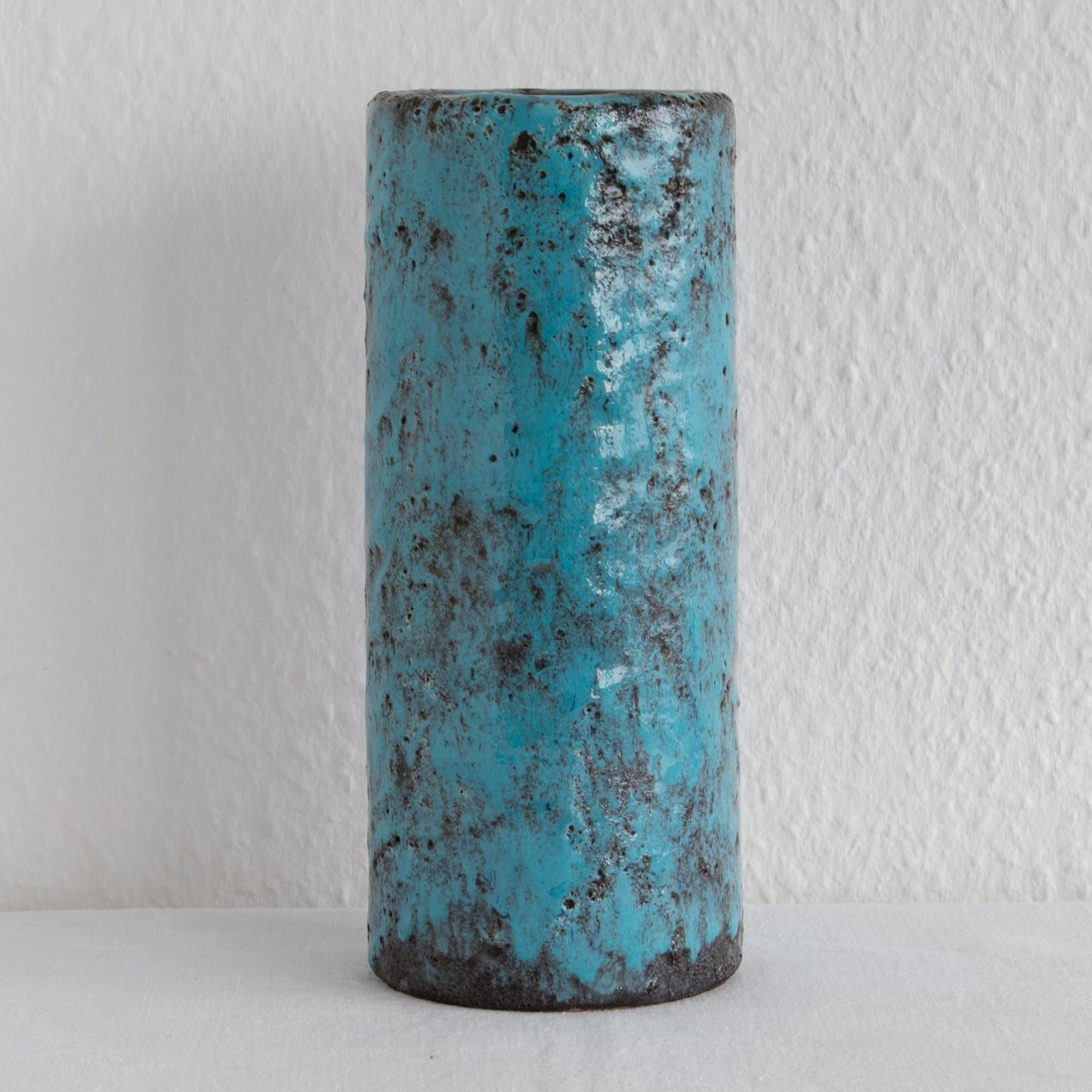 ARN for Raymor Turquoise Black Glazed Cylindrical Ceramic Vase Mollaris.com 
