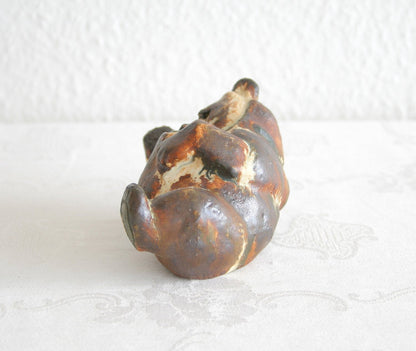 ARNE INGDAM Unique Brown Glazed Stoneware Bear Sculpture Mollaris.com 