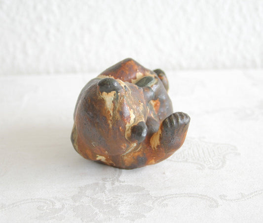 ARNE INGDAM Unique Brown Glazed Stoneware Bear Sculpture Mollaris.com 
