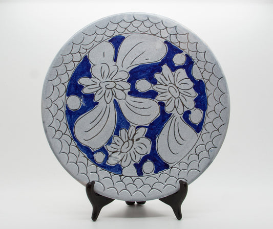 ARS ITALICA White Blue Flower Patterned Ceramic Dish Mollaris.com 