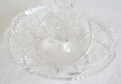 BRILLIANT Cut Antique Crystal Glass Epergne Mollaris.com 
