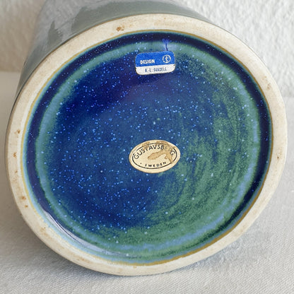 BRITT LOUISE SUNDELL Large Blue Crystal Glazed Stoneware Vase Mollaris.com 
