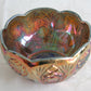 BROCKWITZ Carnival Glass Blue ROSE GARDEN Bowl Rosebowl Mollaris.com 